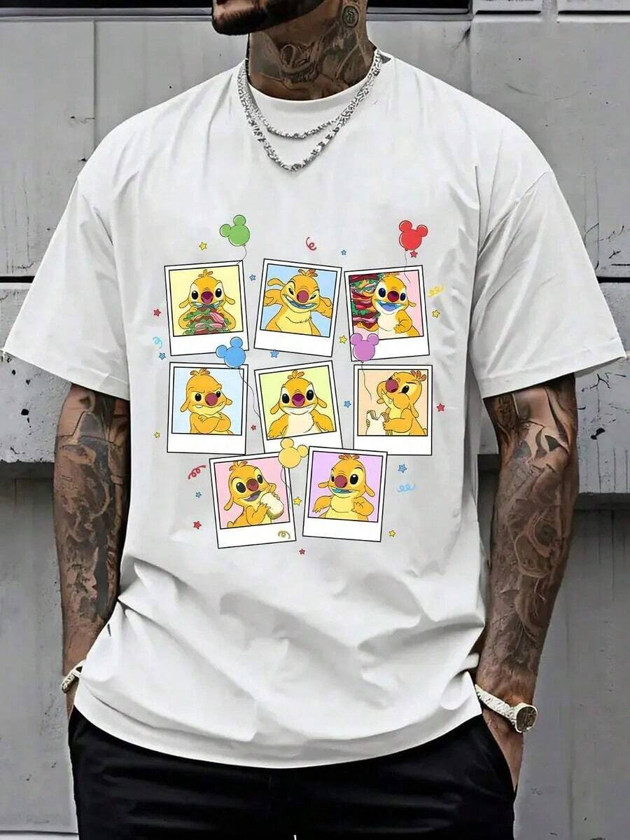 Camisetas Gráficas de  100% Algodón, Camiseta , Camiseta con Estampado de Reuben, Unisex, Estampado Retro, Manga Corta Holgada y Cómoda - Estilo Urbano Vintage Unisex, Camiseta de Algodón Holgada de Manga Corta con Cuello Redondo, blusas para mujer. blusas.blusas casuales para dama. - Blanco - Ver 1