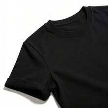 ModaModaCamiseta Casual de Algodón para Mujer, de Manga Corta, Cuello Redondo, Corte Regular, con Estampado de Golden Retriever - Negro - Ver 4