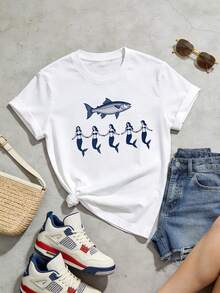 Camiseta de manga corta con cuello redondo suave y casual de verano para mujer, tops para salir, algodón, vintage, estilo callejero europeo y americano, casual deportivo, estilo unisex, estilo casual urbano, tops bonitos, Gen Z, curvy, ropa Y2K, camisetas divertidas, tops para damas, conjuntos de vacaciones para mujer, top lindo, camiseta gráfica, conjuntos de primavera, camisetas holgadas, ropa de calle retro, estilo de los 90, estilo de los 2000, subcultura, top negro, tops blancos, atuendo de fiesta de los 90. Negro - Blanco - Ver 4