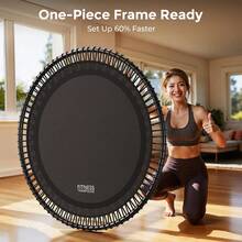 FLYBIRD BCAN BT4 40" Soft Land Pro Adult Bungee Rebounder Trampoline, 500lb Capacity Adjustable Tension Bungees, One-Piece Frame Quiet Indoor Cardio Trampoline With Handle Phone Holder & 2 Pairs Socks - Black 40-inch Integrated Trampoline With Armrests - View 5