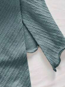 tubo fruncido de estilo elegante, romántico y elegante en color amarillo, apropiado para fiestas, vacaciones en la playa, regreso a la escuela, citas románticas, temporada de bodas, cumpleaños, Pascua, vestimenta de primavera/verano - Niebla azul - Ver 5
