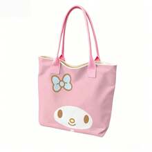 Miniso Bolso de lona con asa de hombro en color rosa con diseño minimalista del personaje My Melody de Sanrio para uso diario - Blanco - Ver 3