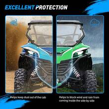 nilight Frokom Front Half Windshield, X3 Half Windshield Fit For 2017 2018 2019 2020 2021 2022 2023 Can-Am Mavericker X3 Turbo / X DS Turbo R / MAX Turbo / MAX X RS Turbo R/2018 X3 900,UTV Wind Deflector Durable Off Road Outdoor Riding Accessory Chunfeng-2000: Full Throttle - C - View 7