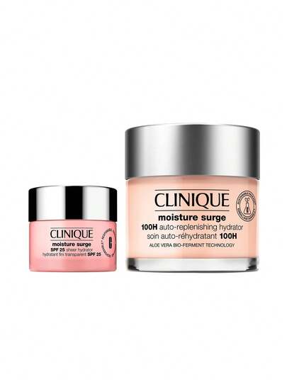 Clinique [Bundle] Moisture Surge SPF 25 Sheer Hydrator 30 Ml + 100H Auto-Replenishing Hydrator 75 Ml