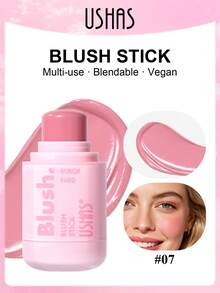 USHAS Silky Smooth Blush Stick, Multi-Purpose Luminous Cream Blush, Provides 8 Color Tones, Waterproof And Smudge-Proof High Pigment Blush Cream, Lightweight And Long-Lasting Blush Cream Suitable For All Skin Tones, Perfect For Daily Makeup, Parties And Holidays - #07 Candy Pink - 查看 8