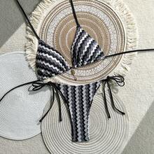 New Gradient Striped Bikini, Women's Summer Swimsuit, For Export. - 9237黑 - 查看 7