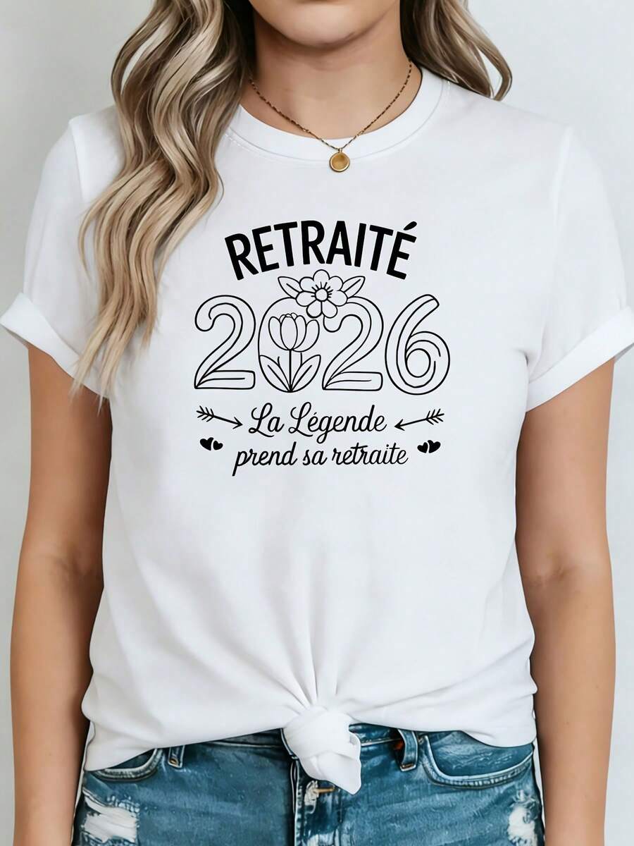 Camiseta de algodón% modelo 2026, tela de alta calidad y peso pesado, diseño de nicho moderno para el verano, camiseta básica sencilla y versátil para el día a día, efecto adelgazante, transpirable y cómoda, adecuada para todos, versátil con cuello redondo y manga corta. - Blanco - Ver 1