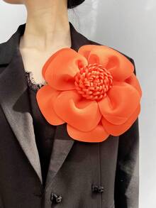 Exaggerated Solid Color Fabric Flower Brooch Hair Clip, Accessory For Women Swimsuit, Summer,Pines - Flower - View 2