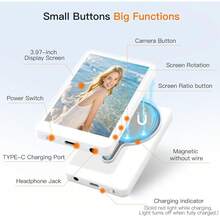Vlog Selfie Monitor Screen For 17 Series And Android Phones, Wireless Magnetic Built-In Speaker, Supports 4K/1080P HD Resolution, With Remote Control, Suitable For Live Streaming And Vlog Shooting. Built-In 1250mAh Battery. - Multicolor T2 - View 4