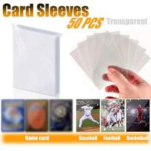 50pcs/Pack Photo Card Protector Sleeves, Double Layer Protection, Clear Soft Trading Card Sleeves, Polypropylene (PP), High Transparency, Flat Design, Suitable For Photo Album Cards, Photography Cards, Medical Cards, Game Cards, Sports Trading Cards (Kpop, Baseball, ) - 50 Pieces, 65*90mm - View 1