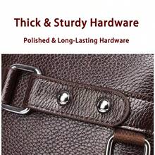 Men's PU Leather Crossbody Bag - Large Capacity Durable Bag Suitable For Work And Travel | Shoulder Bag | Multi-Compartment Laptop And Document Briefcase - Multicolor - View 4
