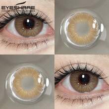 Eyeshare 1副彩色隐形眼镜，适用于灰色眼睛、蓝色眼睛、棕色眼睛、年抛型美瞳、绿色眼睛。 - 棕色 - 查看 3