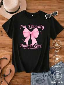 Camiseta de cuello redondo y mangas cortas de ropa fashion, fabricada en México, para la temporada primavera-verano 2025. Con estampado de dibujos animados, es un modelo de pareja, apta para usar tanto por dentro como por fuera, ideal para oficina y estilo casual, diseñada para hombres y mujeres, en unidad individual. - Negro - Ver 1