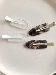 4件裝復古蕾絲瀏海夾，可愛女性髮飾（無卡片），髮夾 - 彩色 - 查看 7