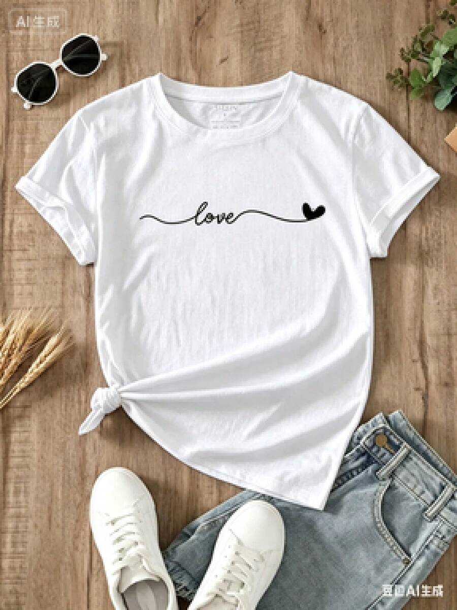 Camisetas estampadas de cuello redondo para verano (los pantalones son solo sugerencias de estilo) son holgadas y no realzan la figura, y el tejido es delgado y no abulta. Confeccionado con telas suaves, transpirables y amigables con la piel, ofrece comodidad en la parte superior del cuerpo y evita la sensación de sudoración, con un diseño de estampado clásico y sencillo, adecuado para el uso diario, ir de compras y para el tiempo libre, con los mismos modelos básicos y versátiles para hombres y mujeres, muy adecuado para ocasiones como el Día del Trabajo y el Día de la Independencia de México, y fácil de usar durante todo el año. - Blanco - Ver 1