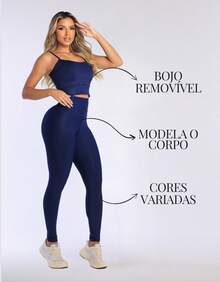 3-Piece Set Of Women's Fitness Sportswear: High-Waisted Leggings + Top With Removable Padding (Zero Transparency) + Dry-Fit Tank Top - Ideal For Workouts, Training, And Running - 藏蓝色 - 查看 6