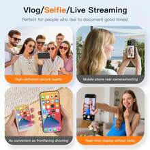 Vlog Selfie Monitor Screen For 17 Series And Android Phones, Wireless Magnetic Built-In Speaker, Supports 4K/1080P HD Resolution, With Remote Control, Suitable For Live Streaming And Vlog Shooting. Built-In 1250mAh Battery. - Multicolor T2 - View 6