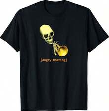 Camiseta versátil 2026Angry Dooting Meme Design Funny Lo Res Halloween Skeleton T-Shirt,Camisetas para hombre, camisetas para mujer, estampados de anime, ropa imprescindible para apoyar el Mundial, camisetas gráficas para niños, adecuadas para el uso diario, camisetas para hombre, camisetas con temática de verano de 2026 - Negro - Ver 1
