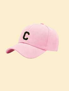 1 pieza Gorra de béisbol con parche de 26 letras de terciopelo, gorra de papá casual ajustable adecuada para vacaciones, calle, festival, viaje y uso diario - Rosa - Ver 18