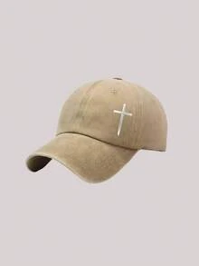 1頂中性款「Faith」十字架手寫體圖案印花戶外時尚休閒水洗棒球帽，可調節戶外防曬休閒帽 - 彩色 - 查看 15