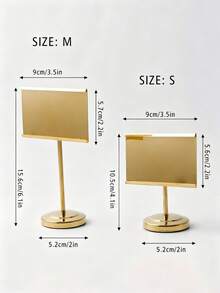 1 Giá đỡ thực đơn vuông 4 inch x 6 inch bằng thép không gỉ dày dặn, đế tròn, giá đỡ số bàn bằng thép không gỉ mạ vàng, giá đỡ thẻ tên sang trọng, đa năng dùng cho tiệc cưới, tiệc buffet, nhà hàng và gia đình. - Vàng - Xem 2