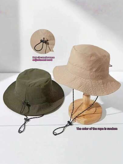 Mũ tai bèo unisex nhanh khô, thoáng khí, màu trơn, có thể gấp gọn, thích hợp cho các hoạt động ngoài trời, thể thao, du lịch, mọi mùa [Dây đeo chắn gió màu ngẫu nhiên], mũ đi biển chống tia UV, món quà tuyệt vời cho kỳ nghỉ và mùa tựu trường.
