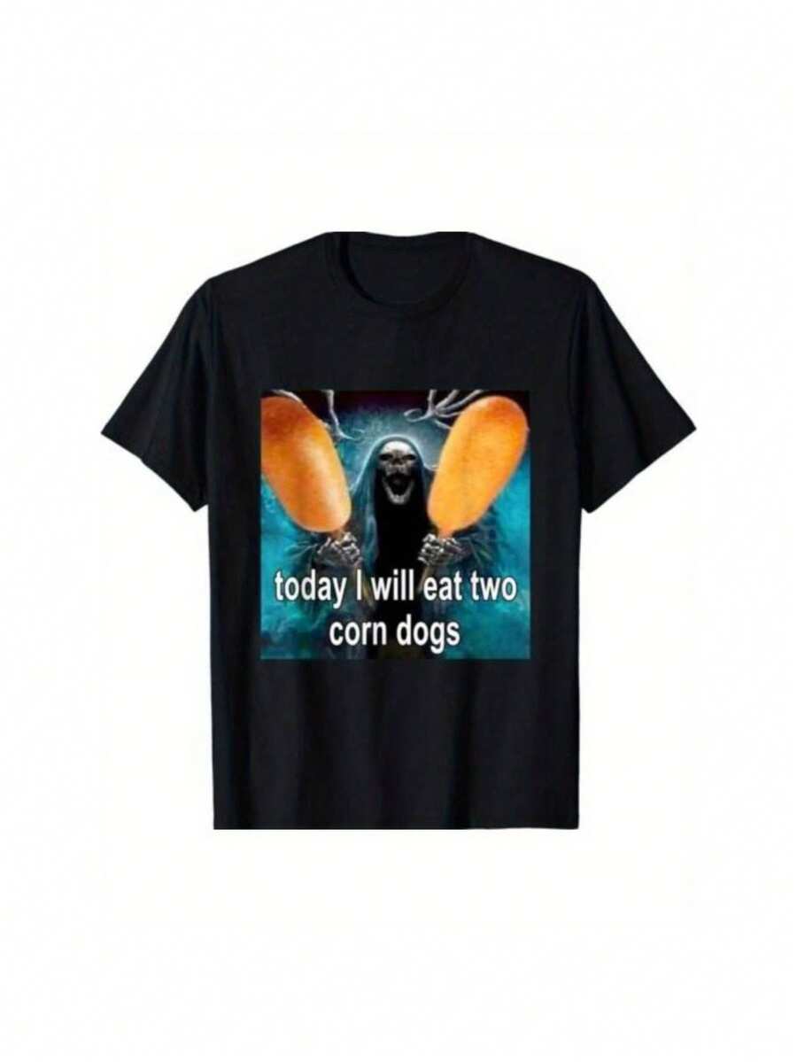 Today I Will Eat Two Corn Dogs T Shirt Funny Meme Dog Lover Gift Tee For Men And Women - Black - View 1