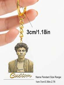 Personalized Photo Keychain, Engraved Portrait And Text Stainless Steel Keychain, Custom Name Photo Keychain, Meaningful Father's Day Gift For Dad, Husband, Boyfriend And Various Occasions, Personalized Stainless Steel Portrait Keychain, Summer Jewelry, Graduation Gift, Graduation Commemorative Accessory, Friendship Gift, 2026 Graduation - Multicolor - View 7