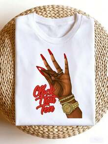 Camiseta casual para hombre, estampada con un diseño de reloj y taza de té en rojo, hecha de tela suave, cómoda y transpirable, adecuada para actividades al aire libre en verano, resistente a las arrugas y lavable a máquina. - Blanco - Ver 8
