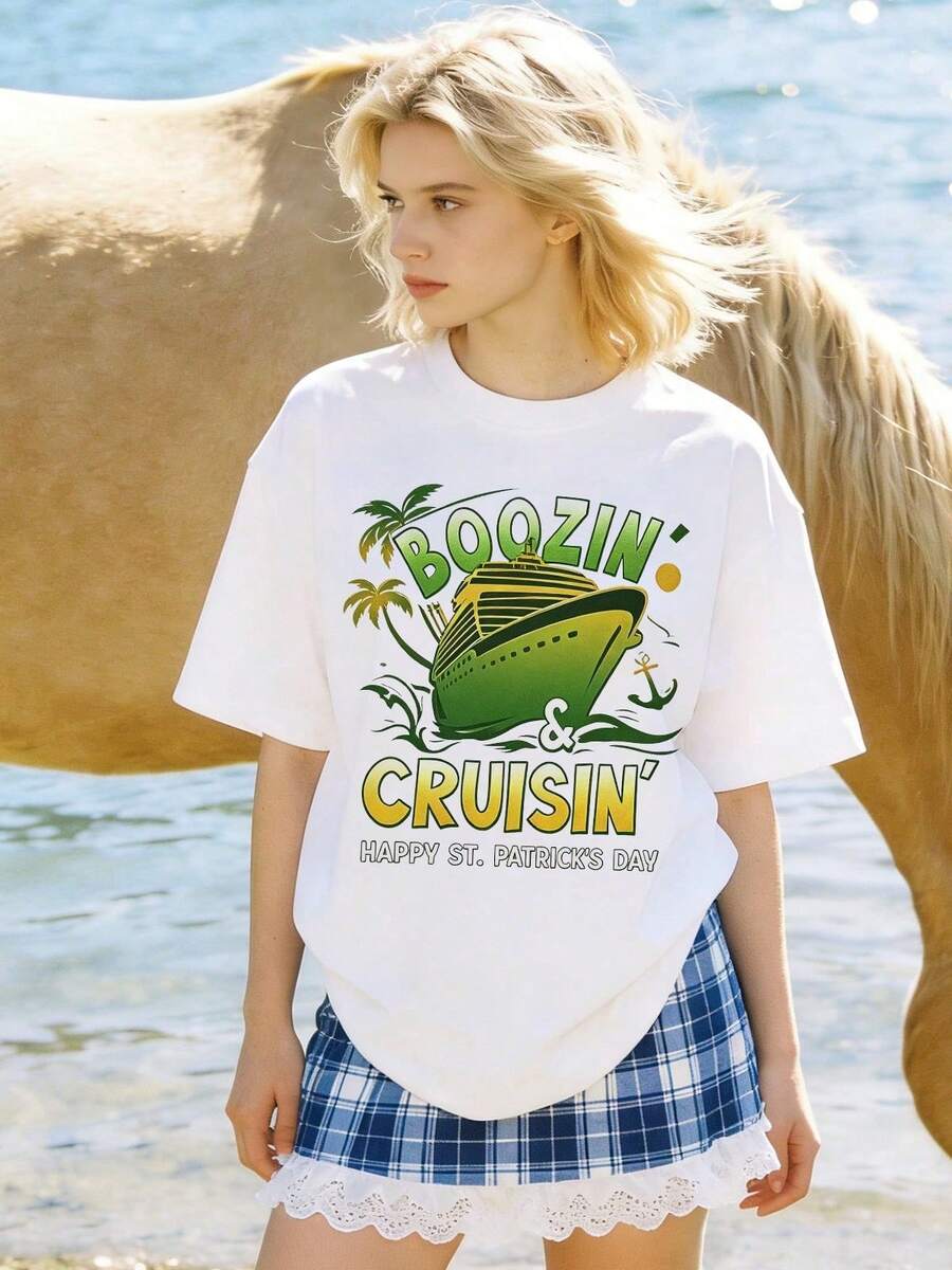 Camiseta de manga corta con cuello redondo suave y casual de verano para mujer, tops para salir, algodón, vintage, estilo callejero europeo y americano, casual deportivo, estilo unisex, estilo casual urbano, tops bonitos, Gen Z, curvy, ropa Y2K, camisetas divertidas, tops para damas, conjuntos de vacaciones para mujer, top lindo, camiseta gráfica, conjuntos de primavera, camisetas holgadas, ropa de calle retro, estilo de los 90, estilo de los 2000, subcultura, top negro, tops blancos, atuendo de fiesta de los 90. Negro - Blanco - Ver 1