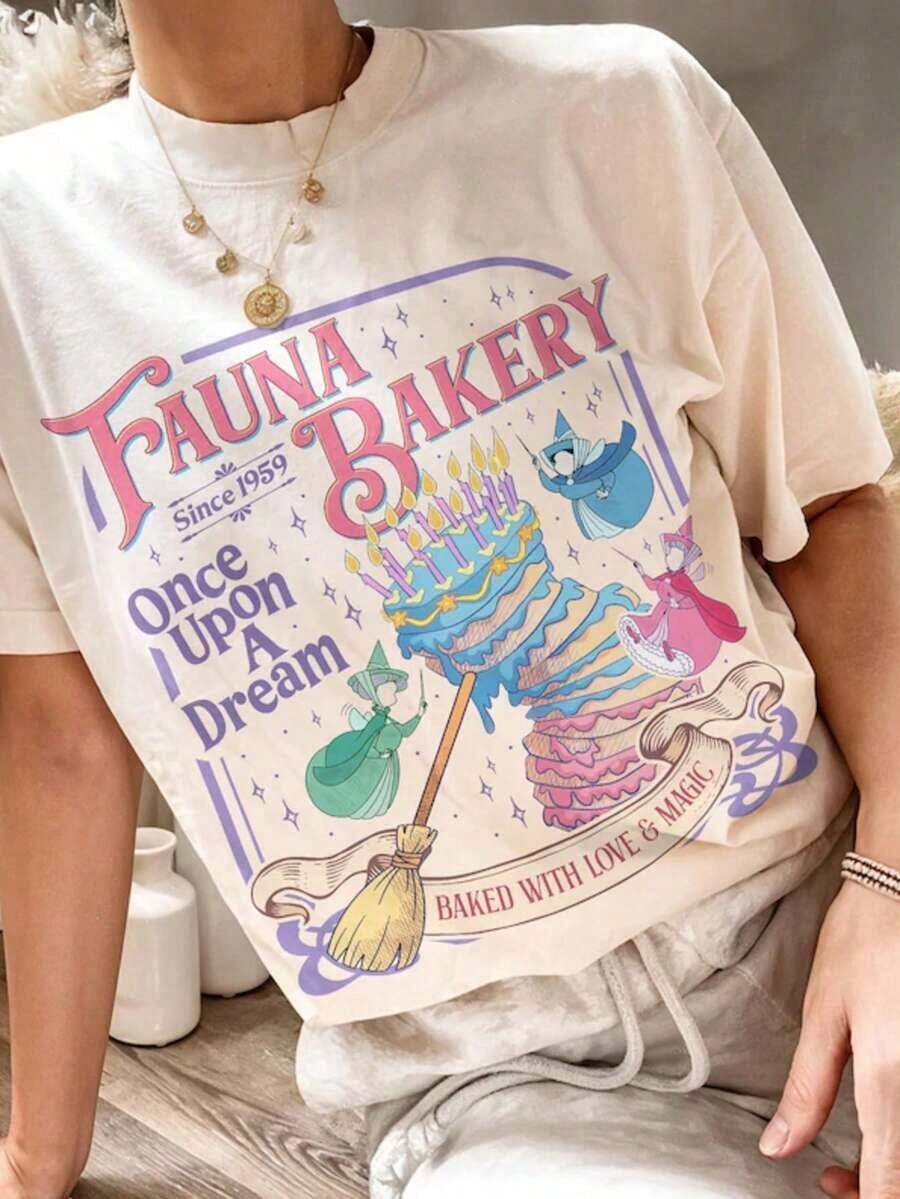 Bakery, Love And Magic Bakery T-Shirt, Short Sleeve T-Shirt, Fairy Godmother T-Shirt, Theme Park Family T-Shirt - 多色 2 - 查看 1
