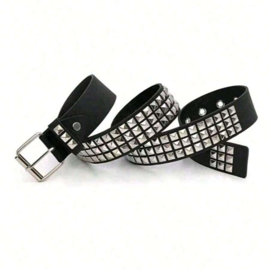 Unisex Punk-Style Belt, 4 Cm Wide. - M - View 1
