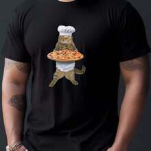 Printed T-Shirt For Men And Women - Black - View 1