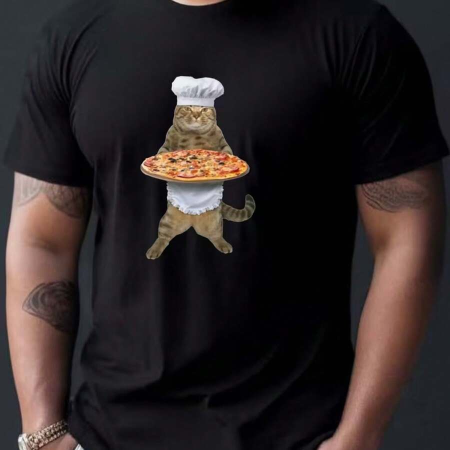 Printed T-Shirt For Men And Women - Black - View 1