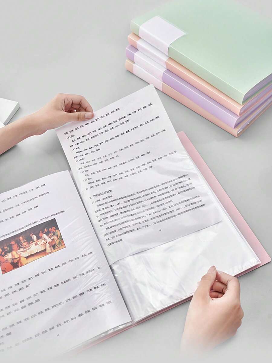 A4透明口袋夾 30頁文件活頁夾,大容量多功能考卷收納袋,文件整理夾,辦公用品,合約夾,開學必備 - 單件 - 查看 1
