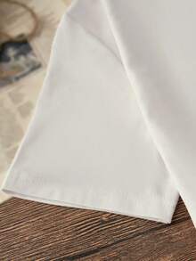Camiseta de casa cómoda de manga corta y cuello redondo con estampado de margaritas para mujer, talla grande 100%. - Blanco - Ver 4
