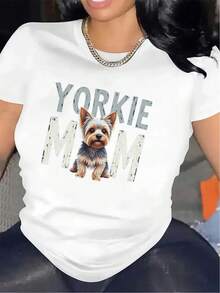 Women's Short-Sleeved T-Shirt With A Round Neck, Modern Design, And Anime-Style Printed Lettering. Comfortable And Easy To Wear. Ideal For Casual Everyday Wear And A Naturally Elegant Style; A Must-Have For Summer Parties. Local Payment. - 白色的 - 查看 1