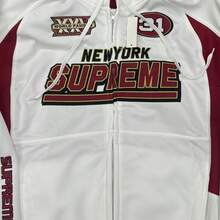Supreme FW25 Football Zip Up Hooded Sweatshirt | Premium Heavyweight Fleece | Signature Football Graphic | Athletic-Inspired Streetwear | Elevated Zip Hoodie Essential - Light Blue - 查看 7