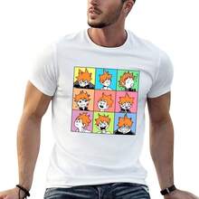 Camiseta de manga corta de algodón 100% con los muchos rostros de Hinata Shoyo para hombre. Camiseta de algodón 100% de 220 g, de algodón puro, para hombre y mujer. Tejido grueso, resistente a las arrugas y que no se deforma fácilmente. Estilo sencillo y versátil, ligero y transpirable, perfecto para ir al trabajo, viajar, acampar, ir de compras y para el tiempo libre diario. - Blanco - Ver 1