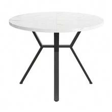 Dining Table And Chair Set (5 Pieces), Modern, Simple, Round, Marble, With Black Metal Table Legs + 4 Ergonomic Green Suede Chairs. - Multicolor - View 11