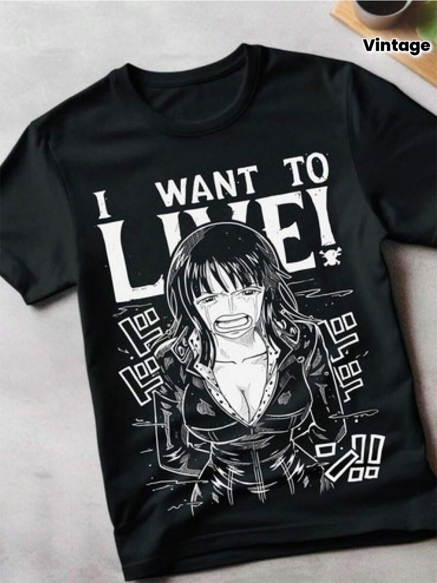 Camiseta unisex de edición especial retro de anime, camiseta de manga corta, regalo para amantes del anime, camiseta estilo japonés, blusas para mujer, blusas, blusas casuales para mujer, tops para mujer, tops, unisex. - Negro - Ver 1