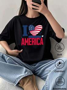 Camiseta de cuello redondo y mangas cortas de ropa fashion, fabricada en México, para la temporada primavera-verano 2025. Con estampado de dibujos animados, es un modelo de pareja, apta para usar tanto por dentro como por fuera, ideal para oficina y estilo casual, diseñada para hombres y mujeres, en unidad individual. - Negro - Ver 1