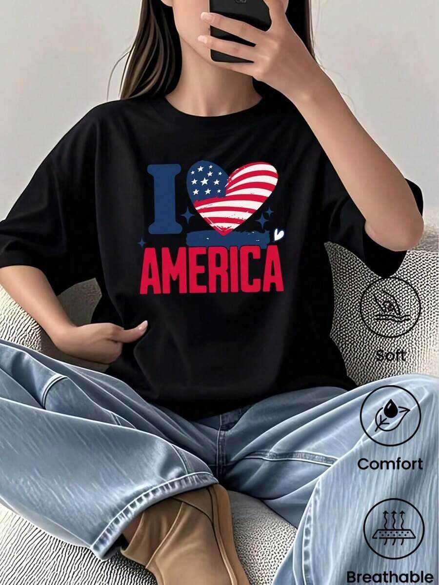 Camiseta de cuello redondo y mangas cortas de ropa fashion, fabricada en México, para la temporada primavera-verano 2025. Con estampado de dibujos animados, es un modelo de pareja, apta para usar tanto por dentro como por fuera, ideal para oficina y estilo casual, diseñada para hombres y mujeres, en unidad individual. - Negro - Ver 1