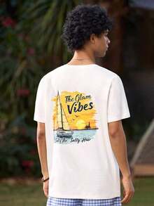 Camiseta de manga corta para hombre con estampado náutico vintage, cómoda y transpirable, adecuada para el verano, liderando la  de la moda, estilo vintage americano, unisex, de corte holgado, ropa de verano--ideal para uso diario y vacaciones de verano. 100% Algodón. - Blanco - Ver 6