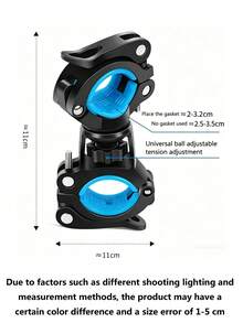 1pc Bicycle Flashlight Holder Lamp, Mountain Bike Night Riding Front Light Fixed Bracket Clip Cycling Accessories - Multicolor - View 7