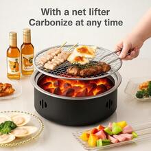Portable Mini Outdoor BBQ Grill With Thickened Grill Rack, Indoor Charcoal Grill For Camping, Home Backyard Party, Holiday Gathering Essential - A - View 2
