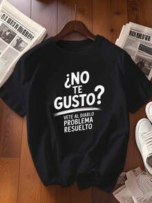 Women's T-Shirt With The Spanish Slogan "Don't You Like It?" "Go To Hell" - Black Background With White Text, Soft Short-Sleeved Crew Neck T-Shirt, Casual Slogan T-Shirt Suitable For All Seasons, Ideal For Spanish Speakers, Machine Washable - 黑色 - 查看 6
