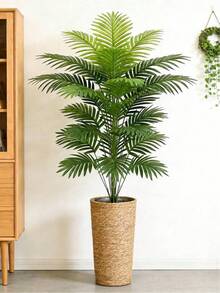 60-80cm Artificial Palm Tree, Large Tropical Turtle Back Bamboo Fake Coconut Tree With Green Leaves, Suitable For Home Garden Indoor Outdoor Wedding Party Decor - Green - View 3