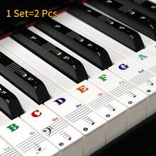 Colorful Piano Key Note Stickers For 88/61/54/49 Keys, Includes Staff, Note Names, Solfège Markings, Removable Piano Stickers For Beginners, Piano Keyboard Stickers, Piano Key Labels And Annotations - 1 Set - View 3