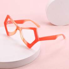 1 pièce Lunettes de lecture à cadre asymétrique et blocs de couleurs, avec charnières en métal de haute qualité, convient pour le port quotidien des femmes - Blanc - Voir 4